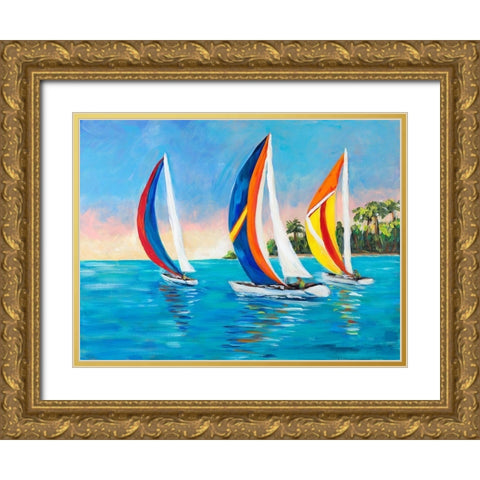 Morning Sails I Gold Ornate Wood Framed Art Print with Double Matting by DeRice, Julie