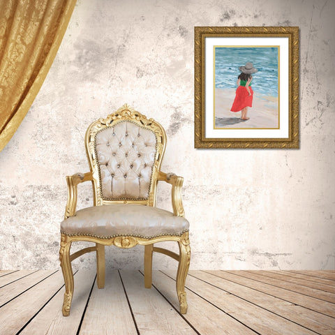Along the Water Gold Ornate Wood Framed Art Print with Double Matting by DeRice, Julie