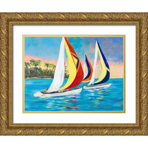 Morning Sails II Gold Ornate Wood Framed Art Print with Double Matting by DeRice, Julie