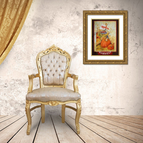 Autumn Fresh Harvest Gold Ornate Wood Framed Art Print with Double Matting by Diannart