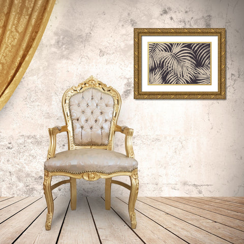 Windy Beige Palmas Gold Ornate Wood Framed Art Print with Double Matting by Pinto, Patricia