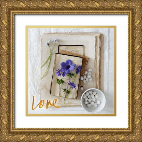 Lavender Blooms I Gold Ornate Wood Framed Art Print with Double Matting by Gardner, Sarah