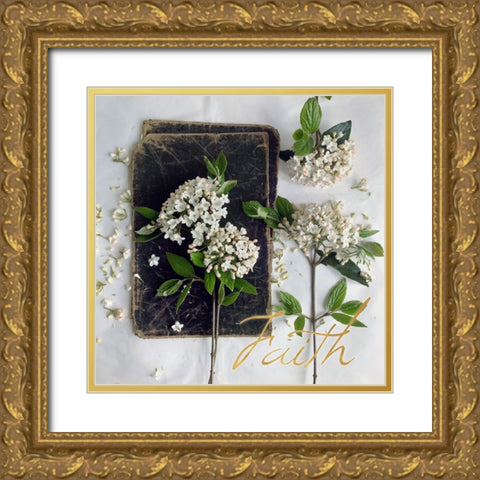 Faith Blooms Gold Ornate Wood Framed Art Print with Double Matting by Gardner, sarah