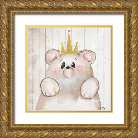 Princess Bear Gold Ornate Wood Framed Art Print with Double Matting by Medley, Elizabeth