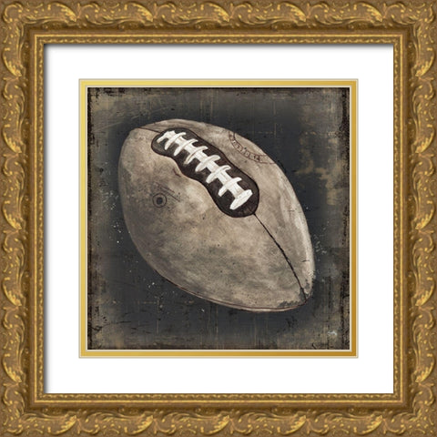 Old School Football Gold Ornate Wood Framed Art Print with Double Matting by Medley, Elizabeth