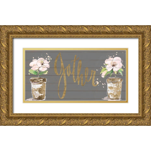 Gather Spring Gold Ornate Wood Framed Art Print with Double Matting by Pinto, Patricia