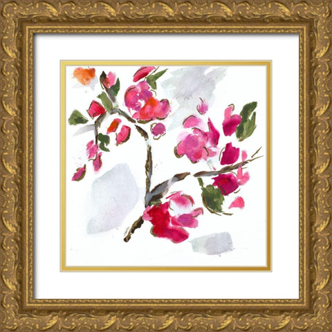 Spring Floral II Gold Ornate Wood Framed Art Print with Double Matting by Hewitt, L.