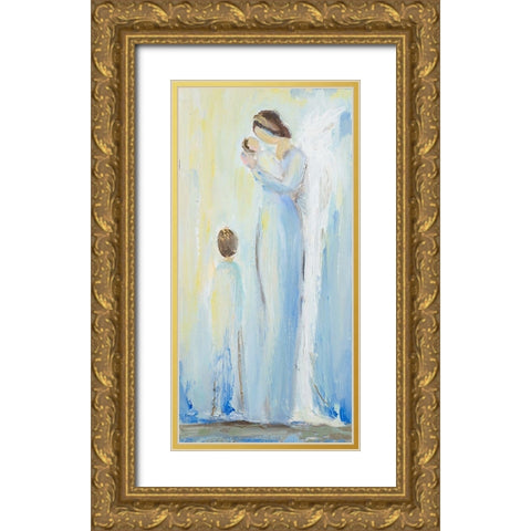 Heavens Angel Gold Ornate Wood Framed Art Print with Double Matting by Hewitt, L.