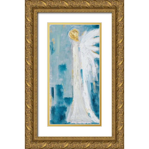 Angel Wings Gold Ornate Wood Framed Art Print with Double Matting by Hewitt, L.