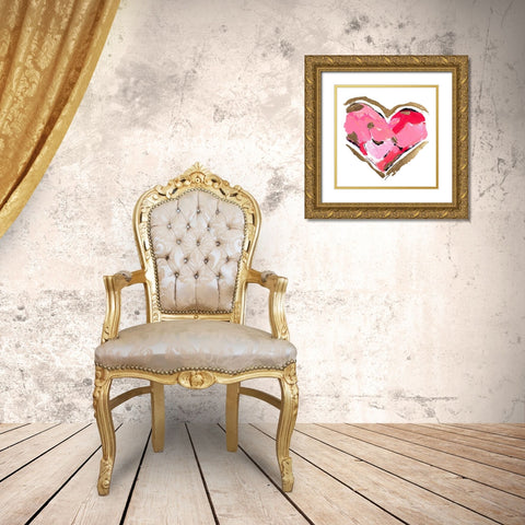 Heart Full of Love II Gold Ornate Wood Framed Art Print with Double Matting by Hewitt, L.