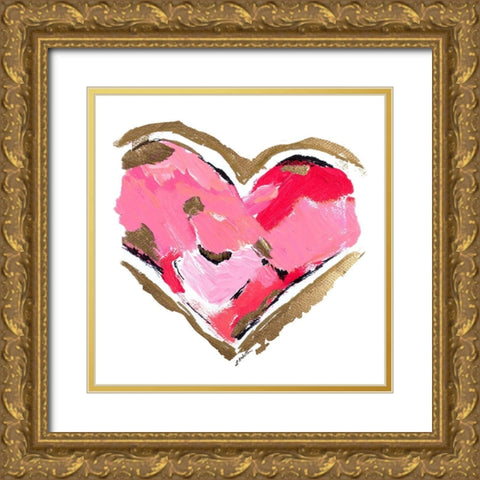 Heart Full of Love II Gold Ornate Wood Framed Art Print with Double Matting by Hewitt, L.
