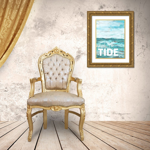 Ride The Tide Gold Ornate Wood Framed Art Print with Double Matting by Hewitt, L.