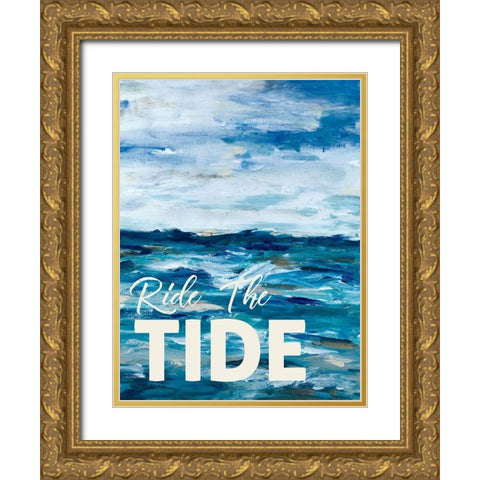 Ride The Tide Gold Ornate Wood Framed Art Print with Double Matting by Hewitt, L.