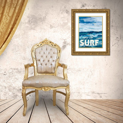 Enjoy The Surf Gold Ornate Wood Framed Art Print with Double Matting by Hewitt, L.