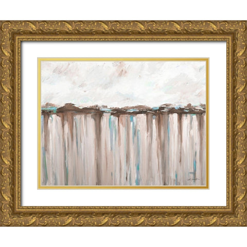 Ocean Hues Gold Ornate Wood Framed Art Print with Double Matting by Hewitt, L.