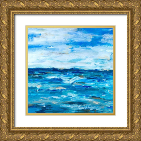 Ocean Mind Gold Ornate Wood Framed Art Print with Double Matting by Hewitt, L.