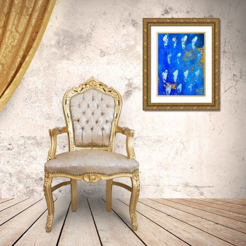 Modern Fossil Gold Ornate Wood Framed Art Print with Double Matting by Maria, Robin