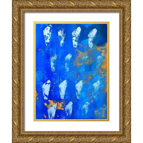 Modern Fossil Gold Ornate Wood Framed Art Print with Double Matting by Maria, Robin