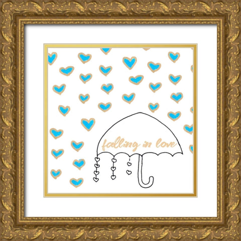 Falling in Love Gold Ornate Wood Framed Art Print with Double Matting by Torres, Melanie