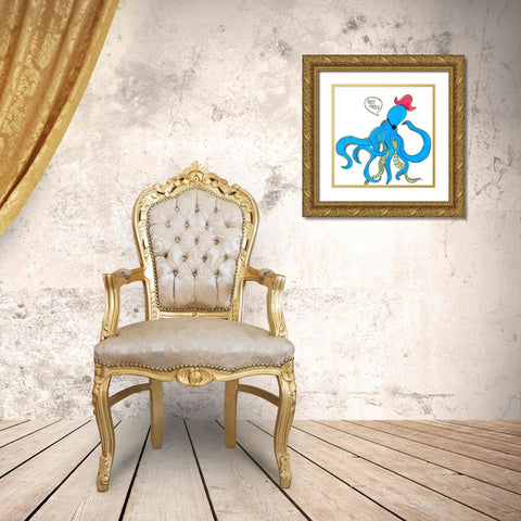Ahoy Matey Gold Ornate Wood Framed Art Print with Double Matting by Torres, Melanie