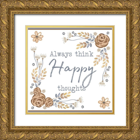 Brown Leaves Inspiration II Gold Ornate Wood Framed Art Print with Double Matting by Metz, Andi