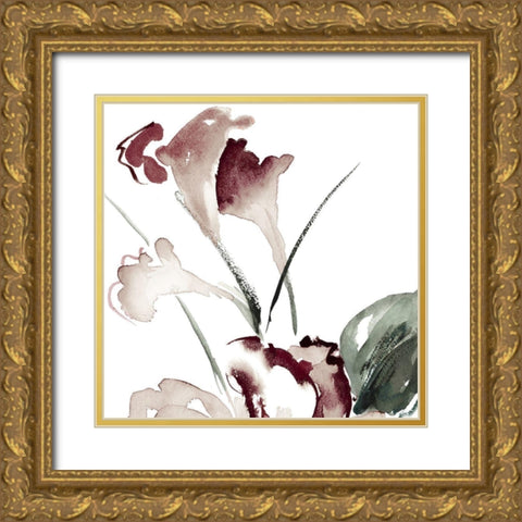 Muted Blooms II Gold Ornate Wood Framed Art Print with Double Matting by Loreth, Lanie