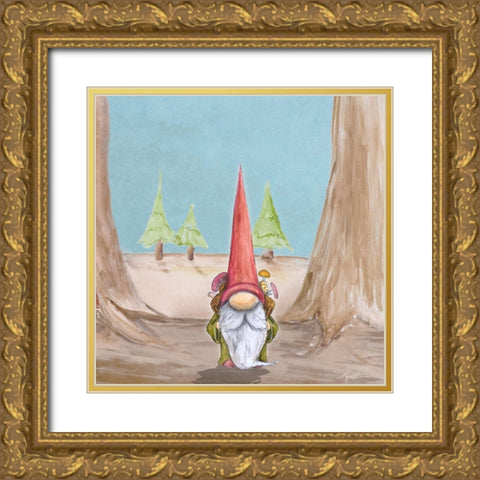 Gnoming Around I Gold Ornate Wood Framed Art Print with Double Matting by Edwins, Hugo