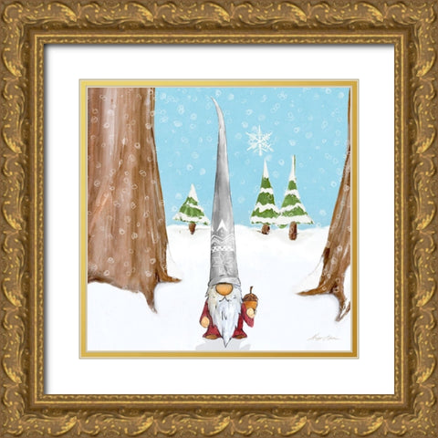 Winter Gnome II Gold Ornate Wood Framed Art Print with Double Matting by Edwins, Hugo