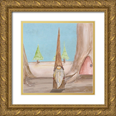 Gnoming Around II Gold Ornate Wood Framed Art Print with Double Matting by Edwins, Hugo