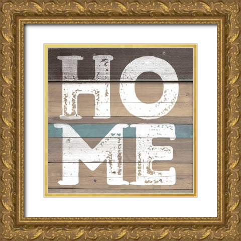 Home Gold Ornate Wood Framed Art Print with Double Matting by SD Graphics Studio