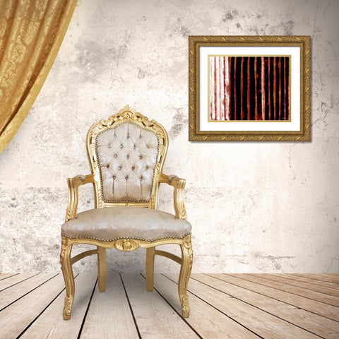 Warm Vertical Horizon Gold Ornate Wood Framed Art Print with Double Matting by Meneely, Dan