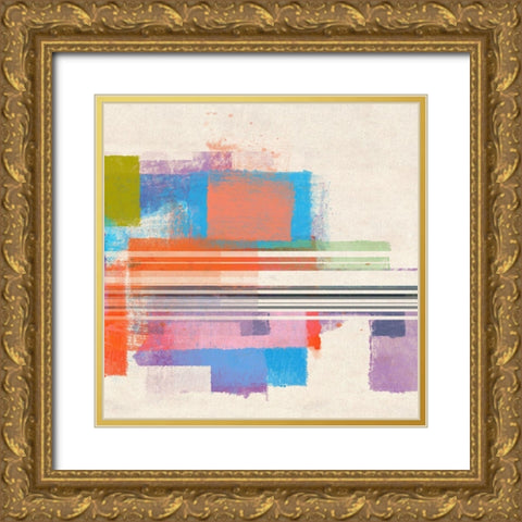 Summer Squares III Gold Ornate Wood Framed Art Print with Double Matting by Meneely, Dan