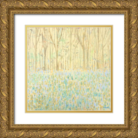 Yellow Birchwood Trees Gold Ornate Wood Framed Art Print with Double Matting by Meneely, Dan