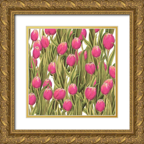Tulip Symphony II Gold Ornate Wood Framed Art Print with Double Matting by Diannart