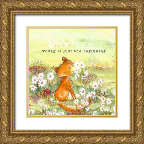 Fox Tales I Gold Ornate Wood Framed Art Print with Double Matting by Diannart