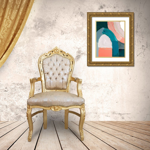 Dark Pastel Roundabout I Gold Ornate Wood Framed Art Print with Double Matting by Coolick, Ann Marie
