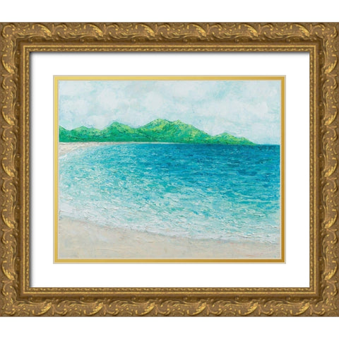 Far Away In Paradise Gold Ornate Wood Framed Art Print with Double Matting by Coolick, Ann Marie