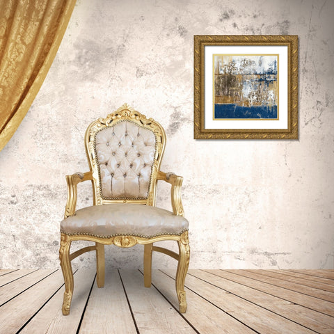 Blue Contemporaneo Gold Ornate Wood Framed Art Print with Double Matting by Pinto, Patricia