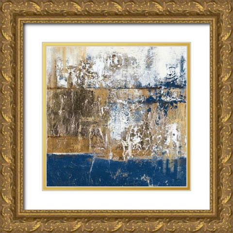 Blue Contemporaneo Gold Ornate Wood Framed Art Print with Double Matting by Pinto, Patricia