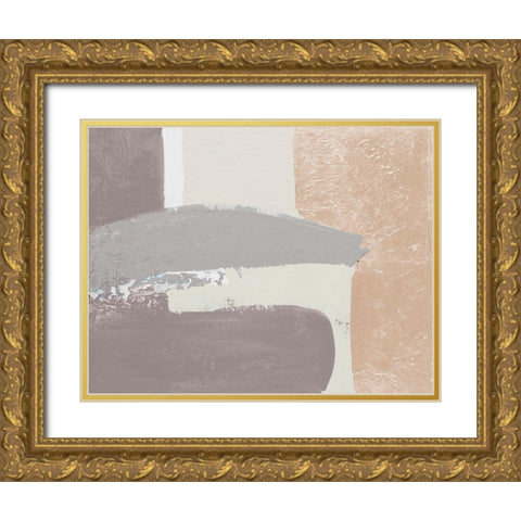 Early Morning Abstract Gold Ornate Wood Framed Art Print with Double Matting by Pinto, Patricia
