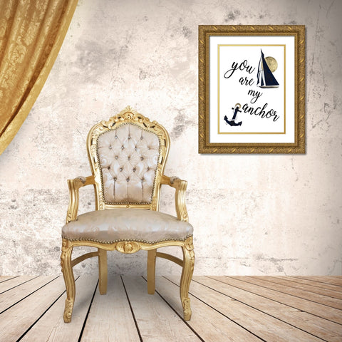 You are my Anchor Gold Ornate Wood Framed Art Print with Double Matting by Pinto, Patricia