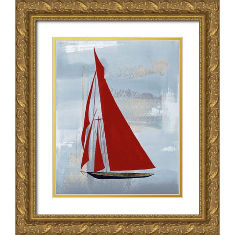 Smooth Sailing Gold Ornate Wood Framed Art Print with Double Matting by Pinto, Patricia
