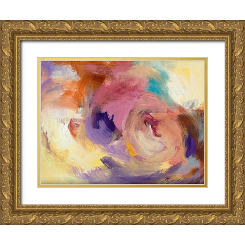 Swirling Thoughts Gold Ornate Wood Framed Art Print with Double Matting by Loreth, Lanie