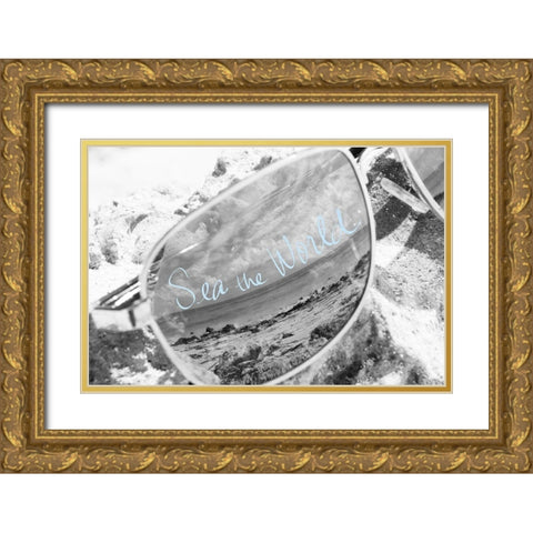 Sea the World Gold Ornate Wood Framed Art Print with Double Matting by ODell, Debbie