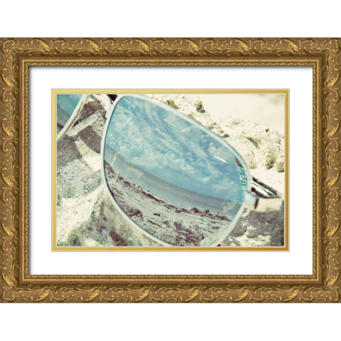 Sunglass Reflection Gold Ornate Wood Framed Art Print with Double Matting by ODell, Debbie