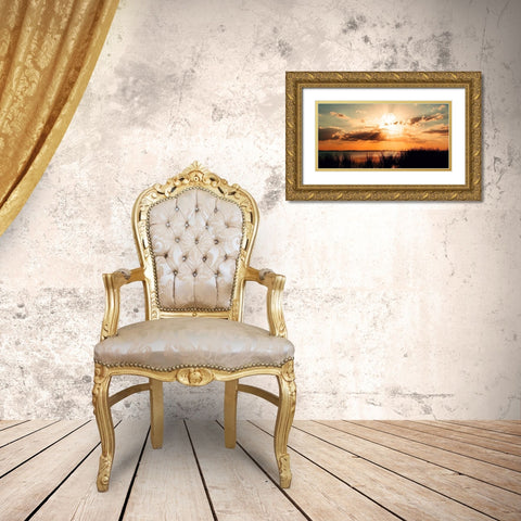 Sunlight Peaks Gold Ornate Wood Framed Art Print with Double Matting by ODell, Debbie