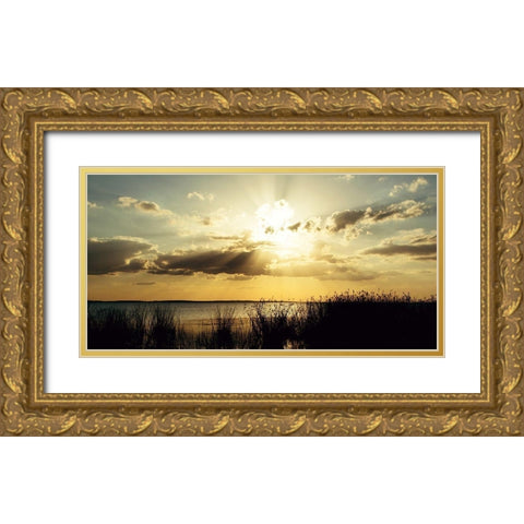 Sunset Over Water Gold Ornate Wood Framed Art Print with Double Matting by ODell, Debbie