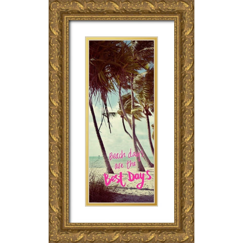 Best Beach Days Panel Gold Ornate Wood Framed Art Print with Double Matting by ODell, Debbie