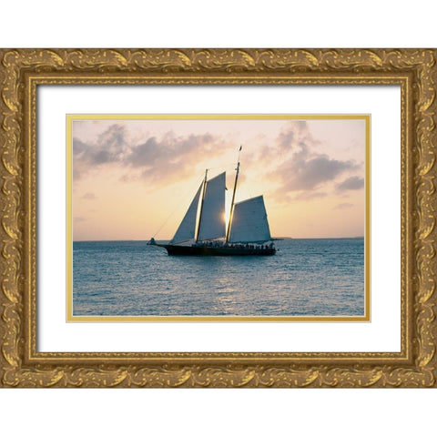 Coastal Sailing Gold Ornate Wood Framed Art Print with Double Matting by ODell, Debbie