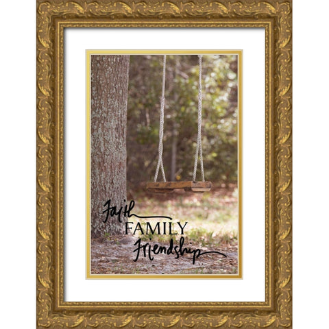 Faith Family Friendship Gold Ornate Wood Framed Art Print with Double Matting by ODell, Debbie
